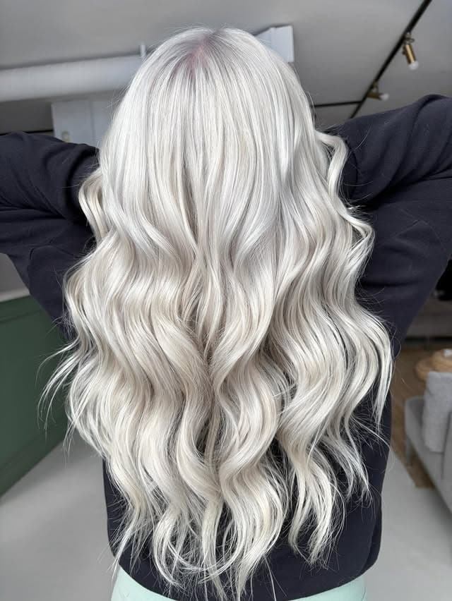 17. Icy Platinum Blonde with Sculpted Waves - Platinum Blonde Hair