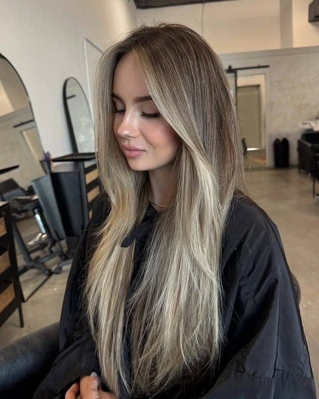 3. Long Dark Blonde with Platinum Face-Framing Highlights - Dark Blonde Hair Color with Highlights