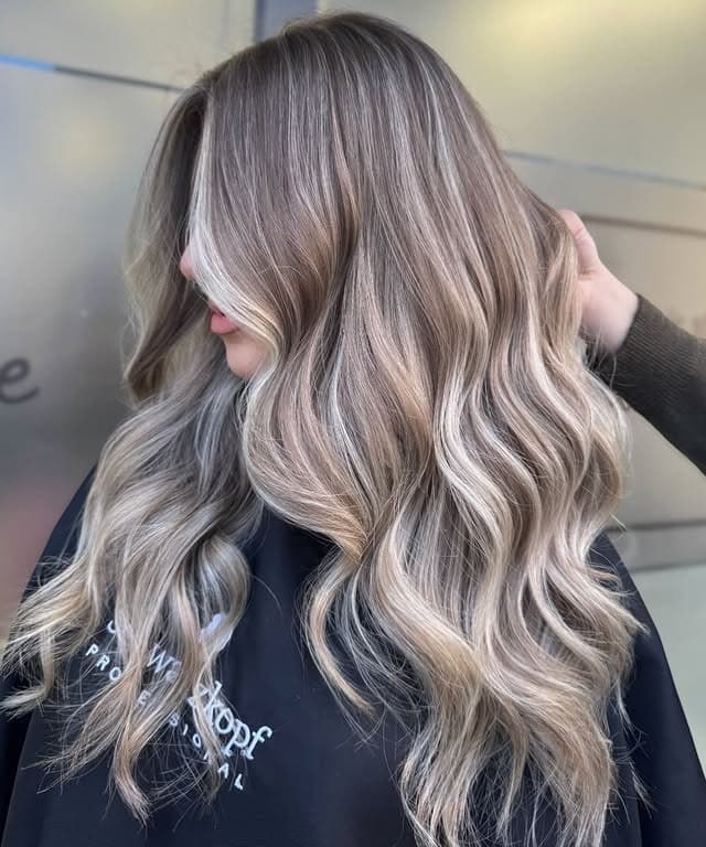 4. Wavy Dark Blonde with Icy Blonde Highlights - Dark Blonde Hair Color with Highlights