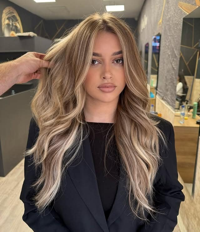 5. Layered Dark Blonde with Sandy Blonde Highlights - Dark Blonde Hair Color with Highlights