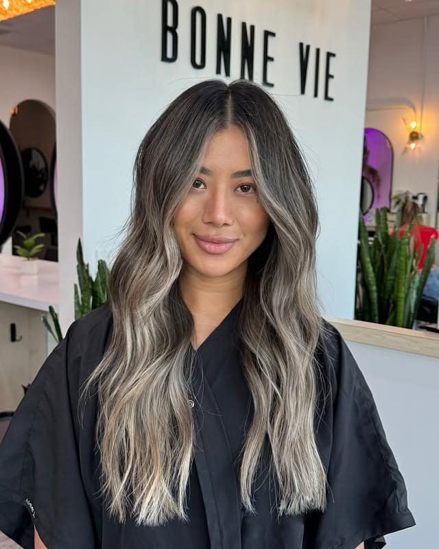 6. Long Dark Blonde with Silver Blonde Highlights - Dark Blonde Hair Color with Highlights
