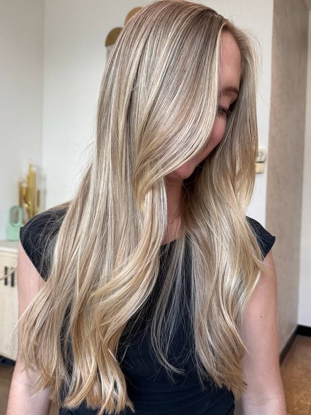 20. Sleek Dark Blonde with Fine Blonde Highlights - Dark Blonde Hair Color with Highlights