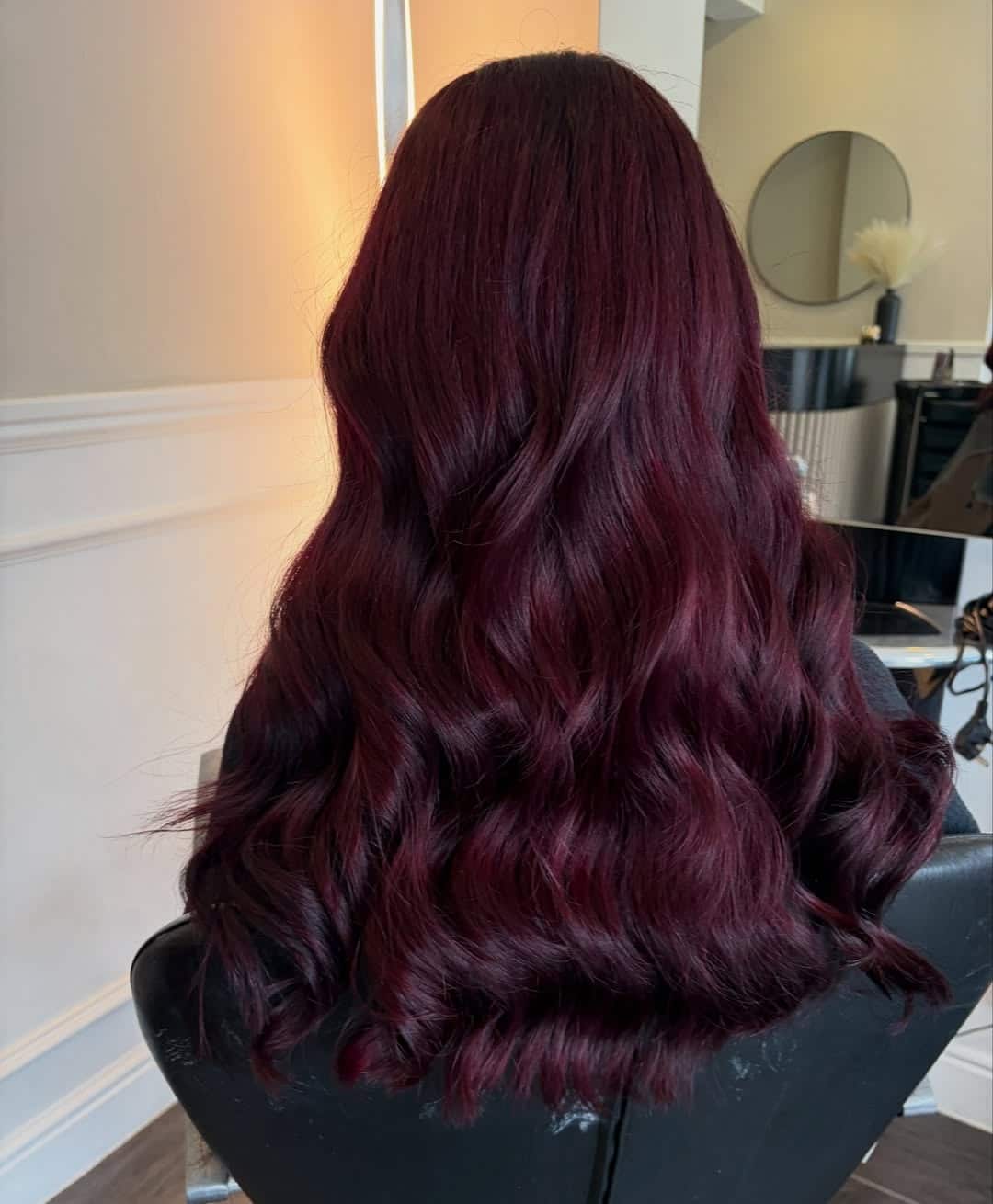 4. Dark Cherry Cola Hair with Cascading Waves - Cherry Cola Hair Color