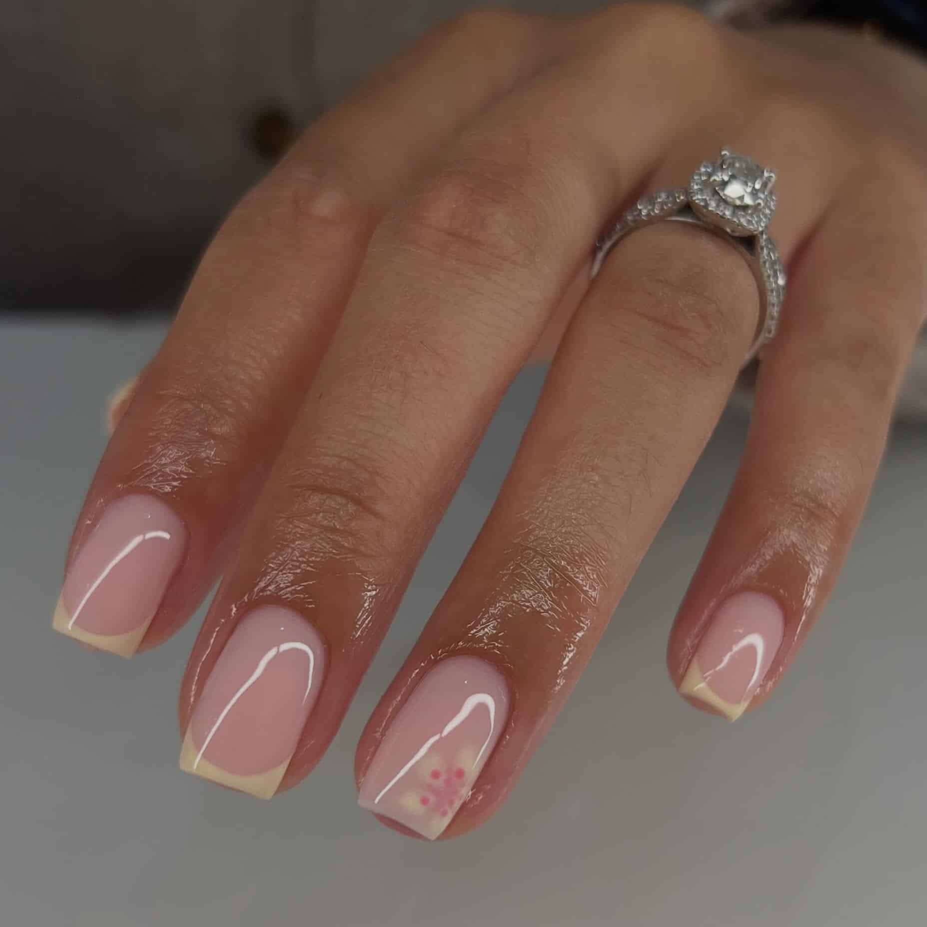 22. Butter Yellow Micro French Square Nails - simple summer nail ideas