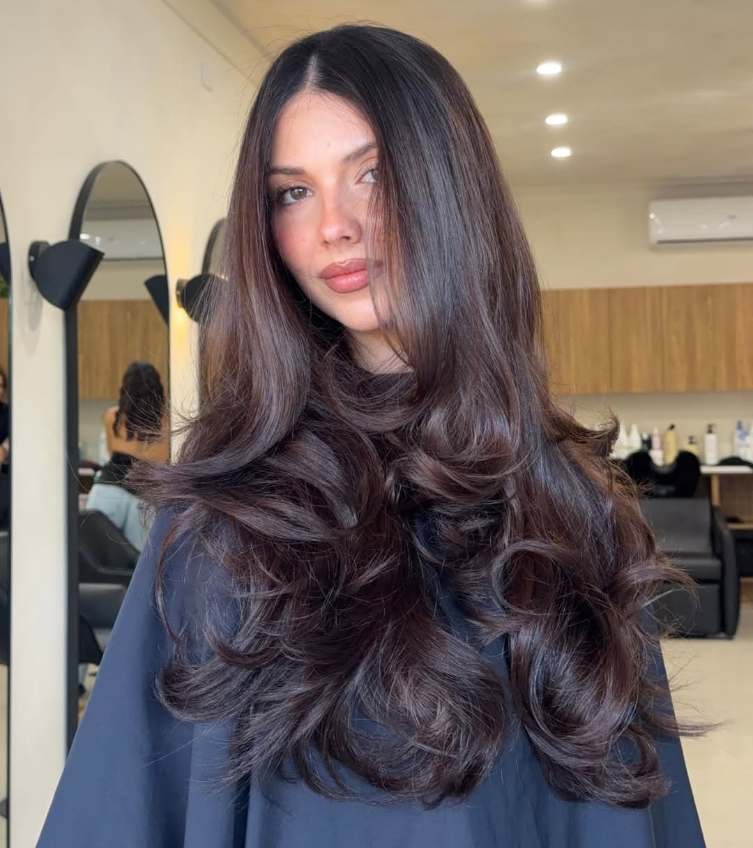 10. Rich Espresso Brunette with Luxe Butterfly Layers - Old Money Hair