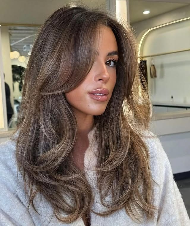 15. Cool Mocha Brown Butterfly Hair - Old Money Hair