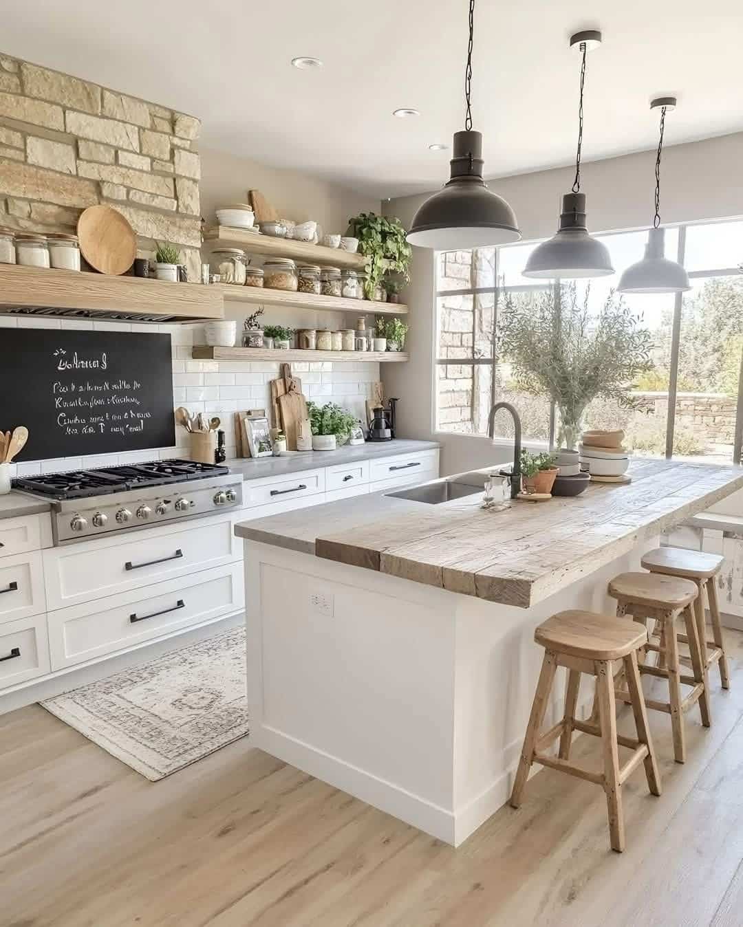 5. White and Light Wood Western Kitchen Idea - western kitchen ideas