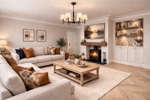 2. Elegant Beige and Ivory Comfy Living Room Idea - comfy living room ideas