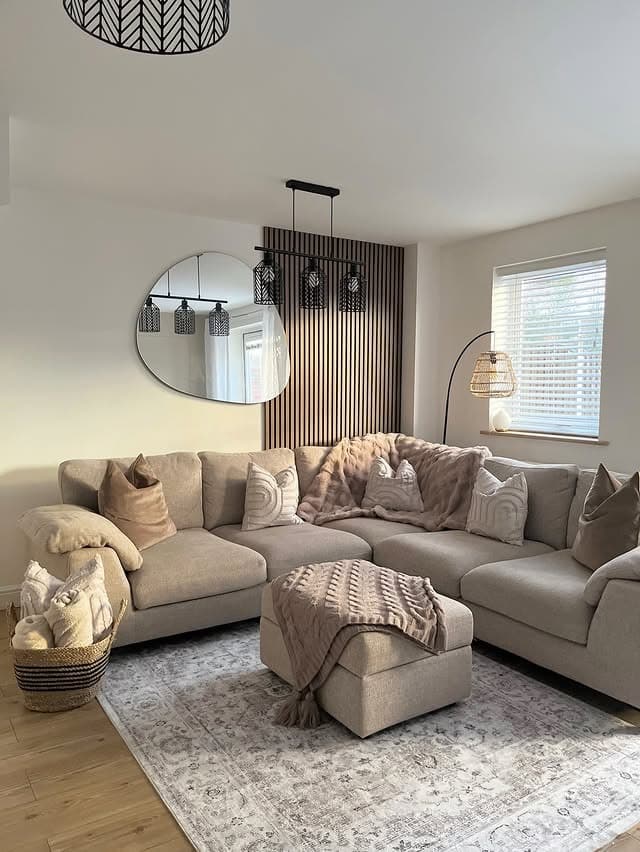 5. Soft Taupe and Cream Contemporary Comfy Living Room Idea - comfy living room ideas