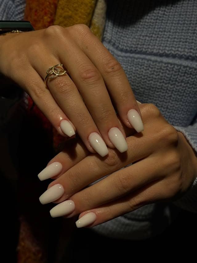 2. Milky White Ballerina Nails - ballerina nail ideas
