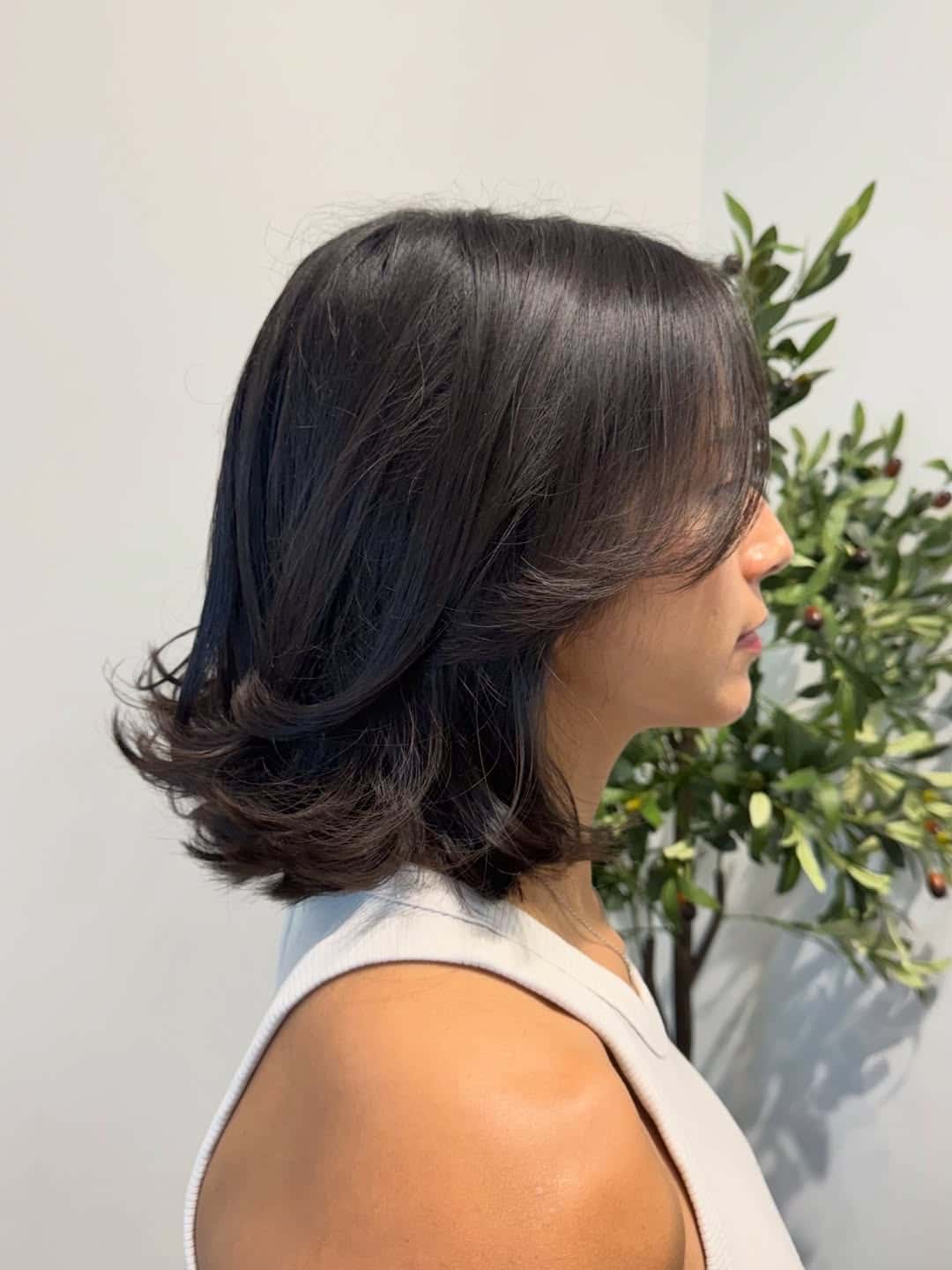 14. Deep Chocolate Brown Shoulder-Length Layered Bob - Short Layered Haircuts