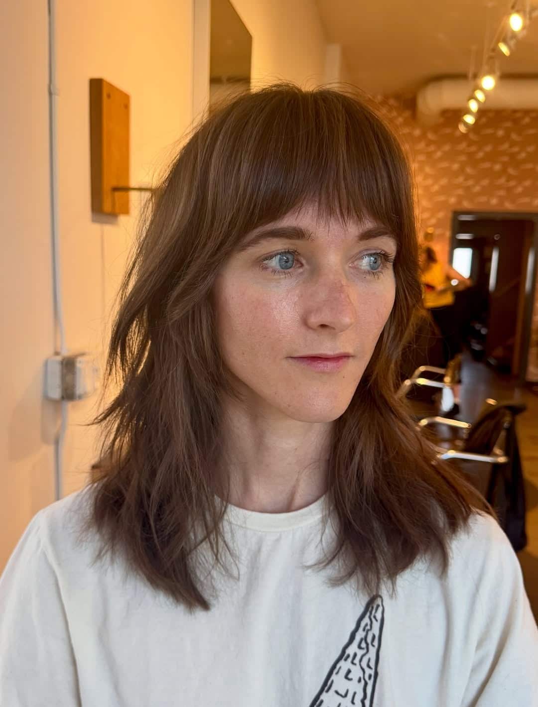 5. Warm Chestnut Brown Shag with Feathered Layers - Shaggy Haircut