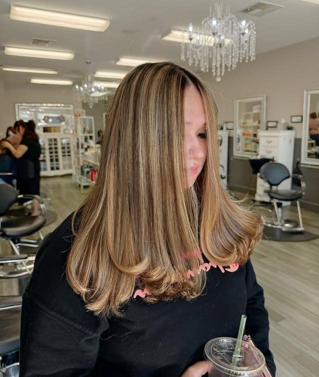 1. Honey Blonde Highlights on a Layered Medium-Length Cut - Hair Color with Highlights