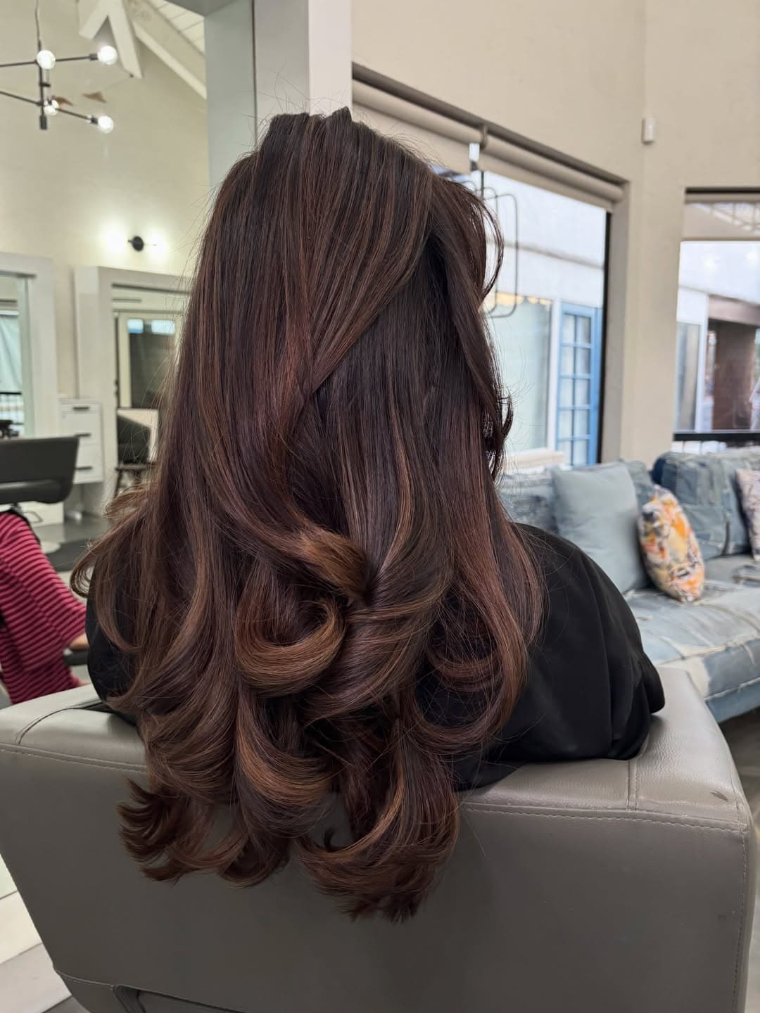 4. Mocha Brunette Balayage with Voluminous Butterfly Layers - Brunette Balayage Hair Color