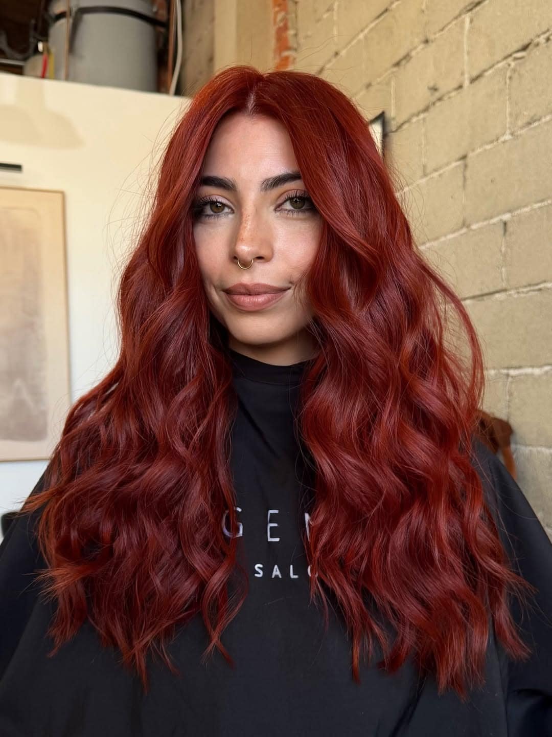 1. Vibrant Copper Red Hair with Long Tousled Waves - Red Hair Color