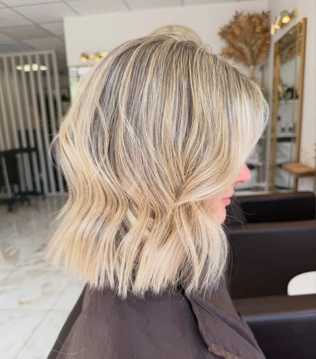 8. Sandy Ash Blonde Choppy Bob with Beachy Waves - Short Blonde Hairstyles